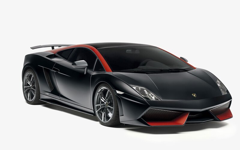 Black and red Lamborghini sports car