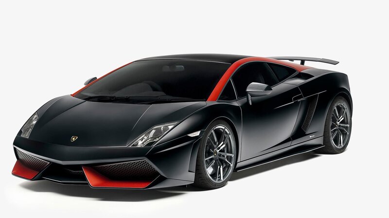 Black and red Lamborghini sports car