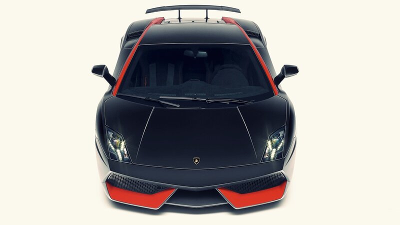 black and red Lamborghini sports car