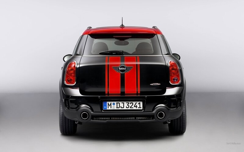 black and red mini cooper