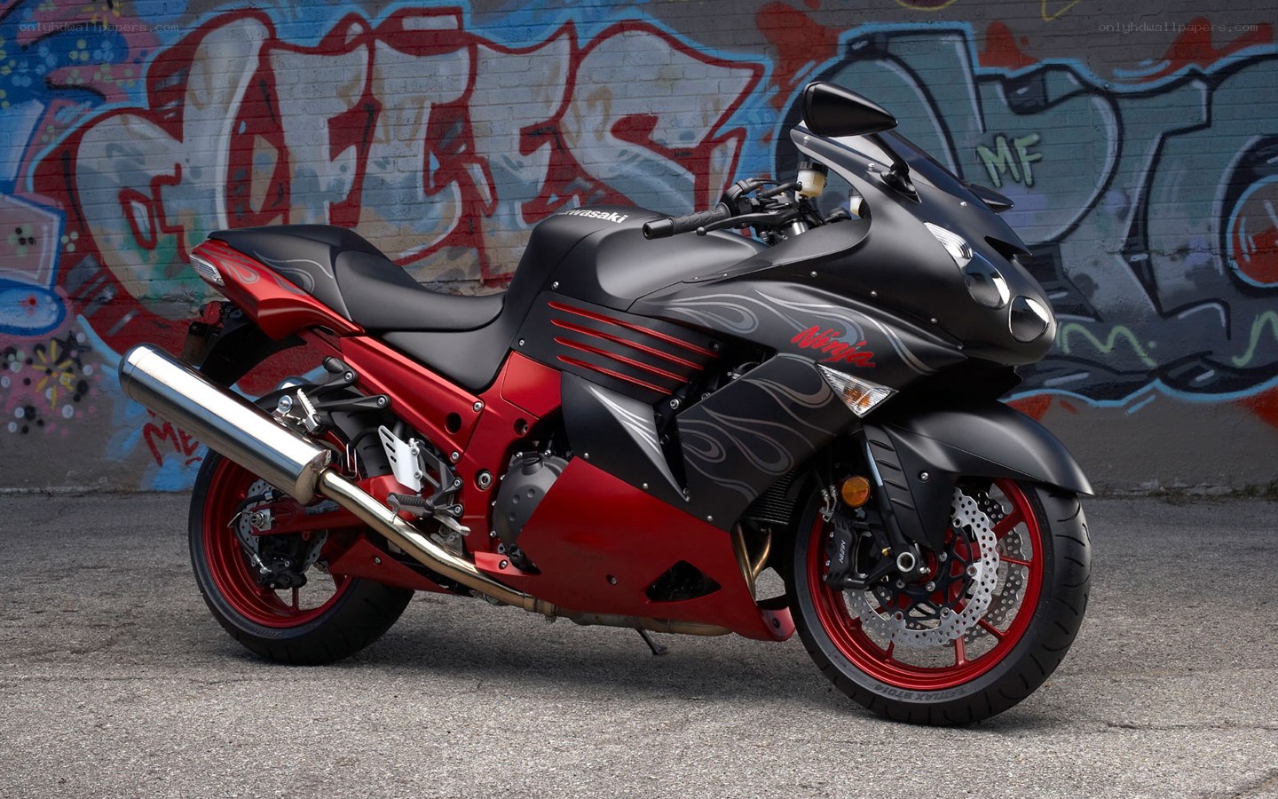 Black and red motorcycle