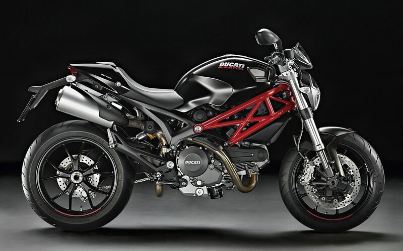 Black and Red Motorcycle — Dramatic, Photograph, Exhaust Pipe, Front Wheel, Rear Wheel