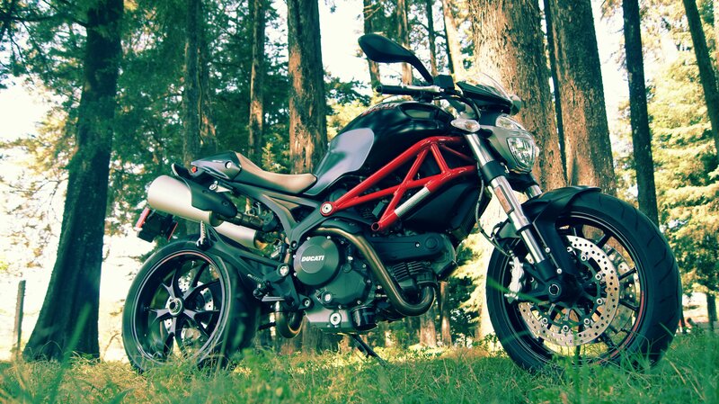 Black and Red Motorcycle — Green