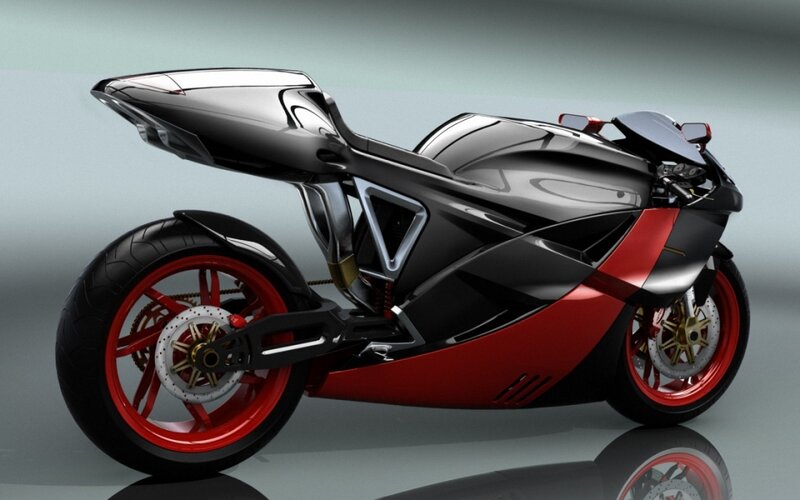 Black and Red Motorcycle — Modern