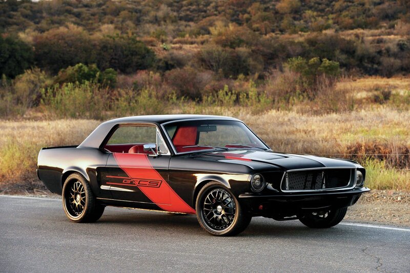 Black and Red Muscle Car — Dramatic, Sunset