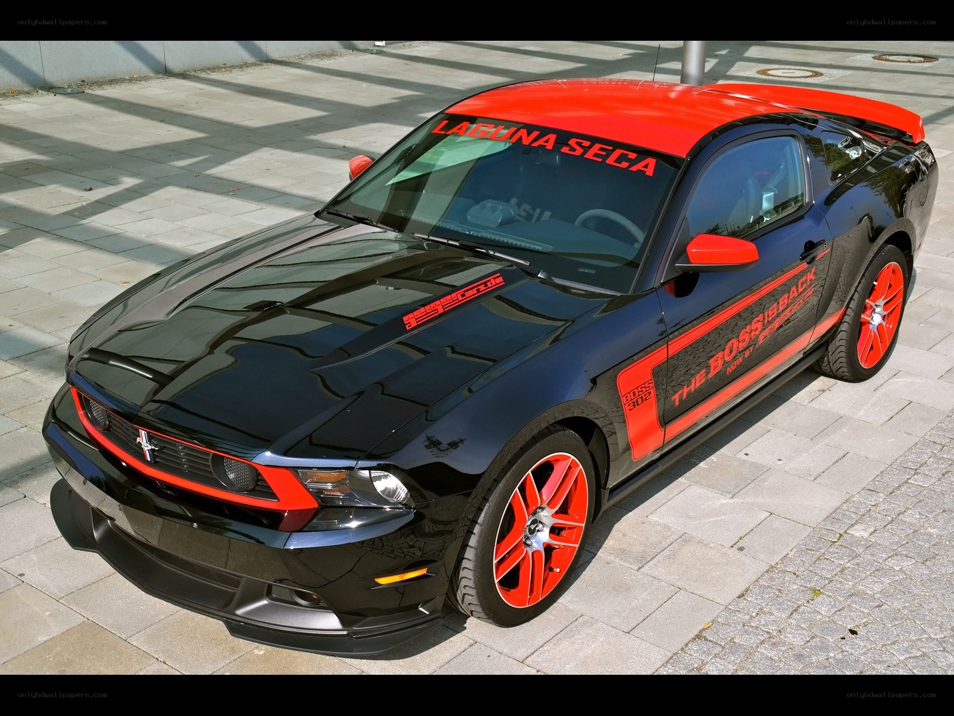 black and red mustang car