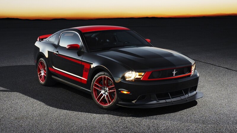 Black and Red Mustang — Dramatic, Sunset, Photograph, Car, Road, Gray, Mustang 302