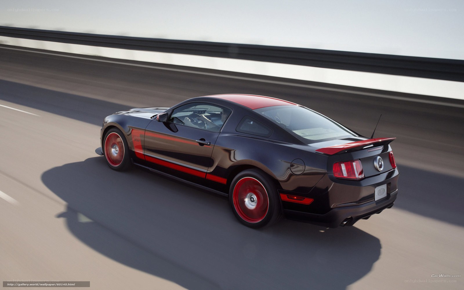 black and red mustang on highway