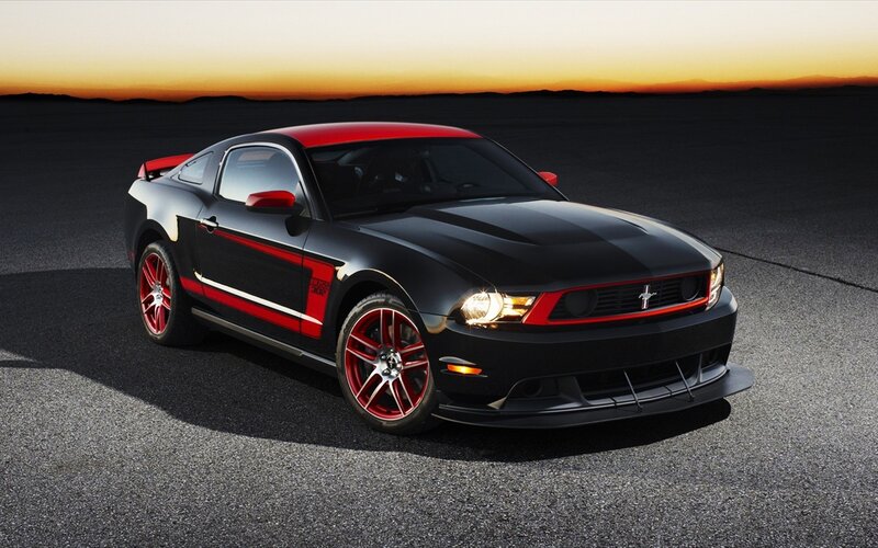 Black and Red Mustang — Sunset