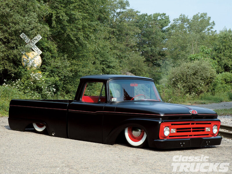 Black and Red Pickup Truck — Calm