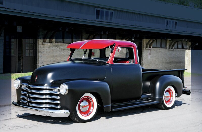 Black and Red Pickup Truck — Dramatic, Afternoon, Photograph
