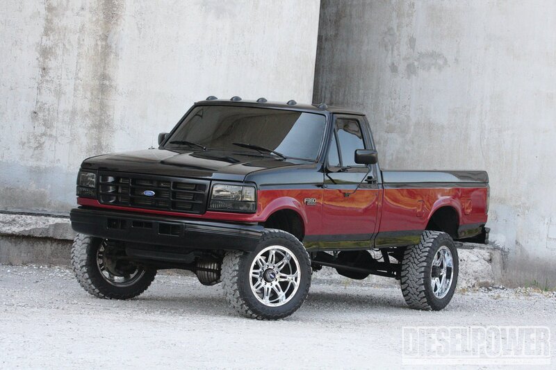 Black and Red Pickup Truck — Dramatic