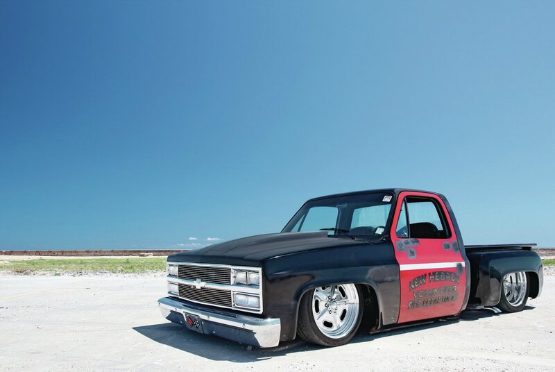 Black and Red Pickup Truck — Serene