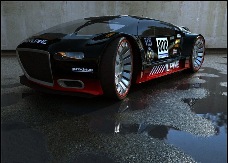 Black and red race car