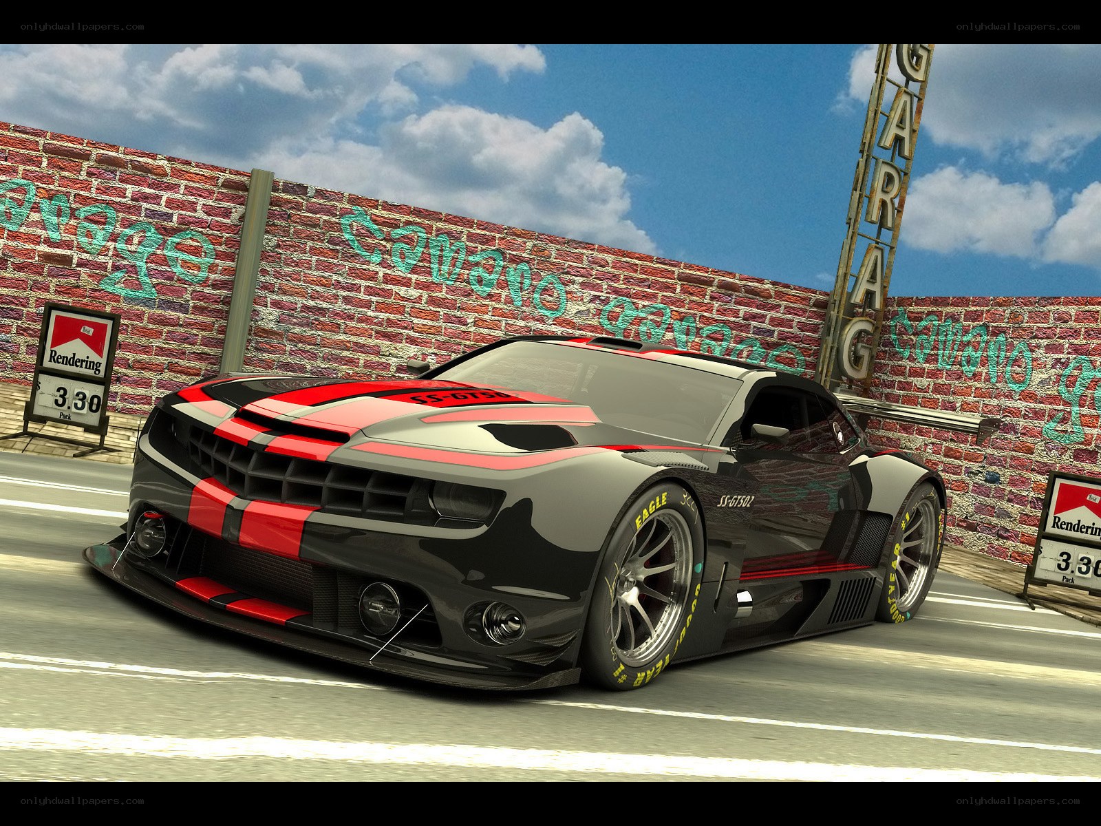 Black and red race car