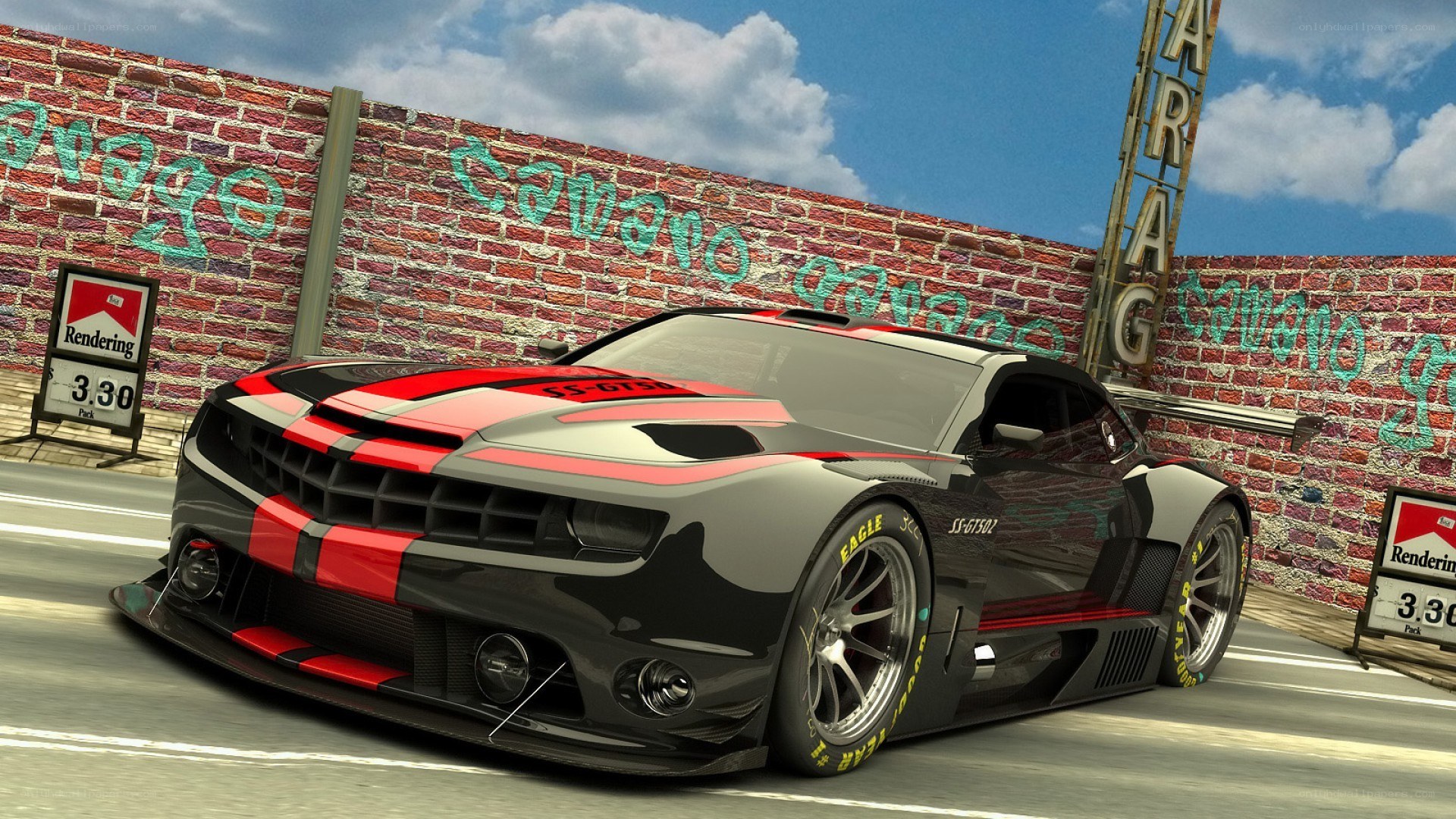 black and red race car