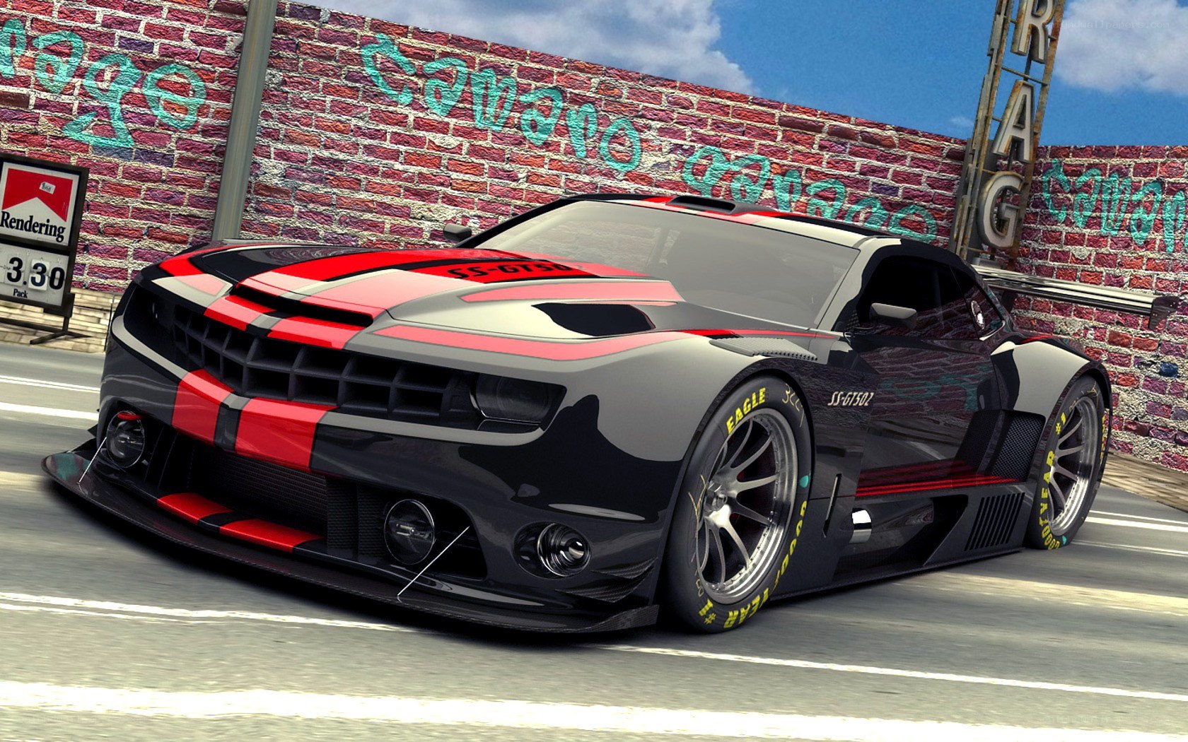 black and red race car