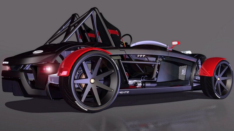 Black and Red Race Car — Neutral, 3d Render, Roll Cage