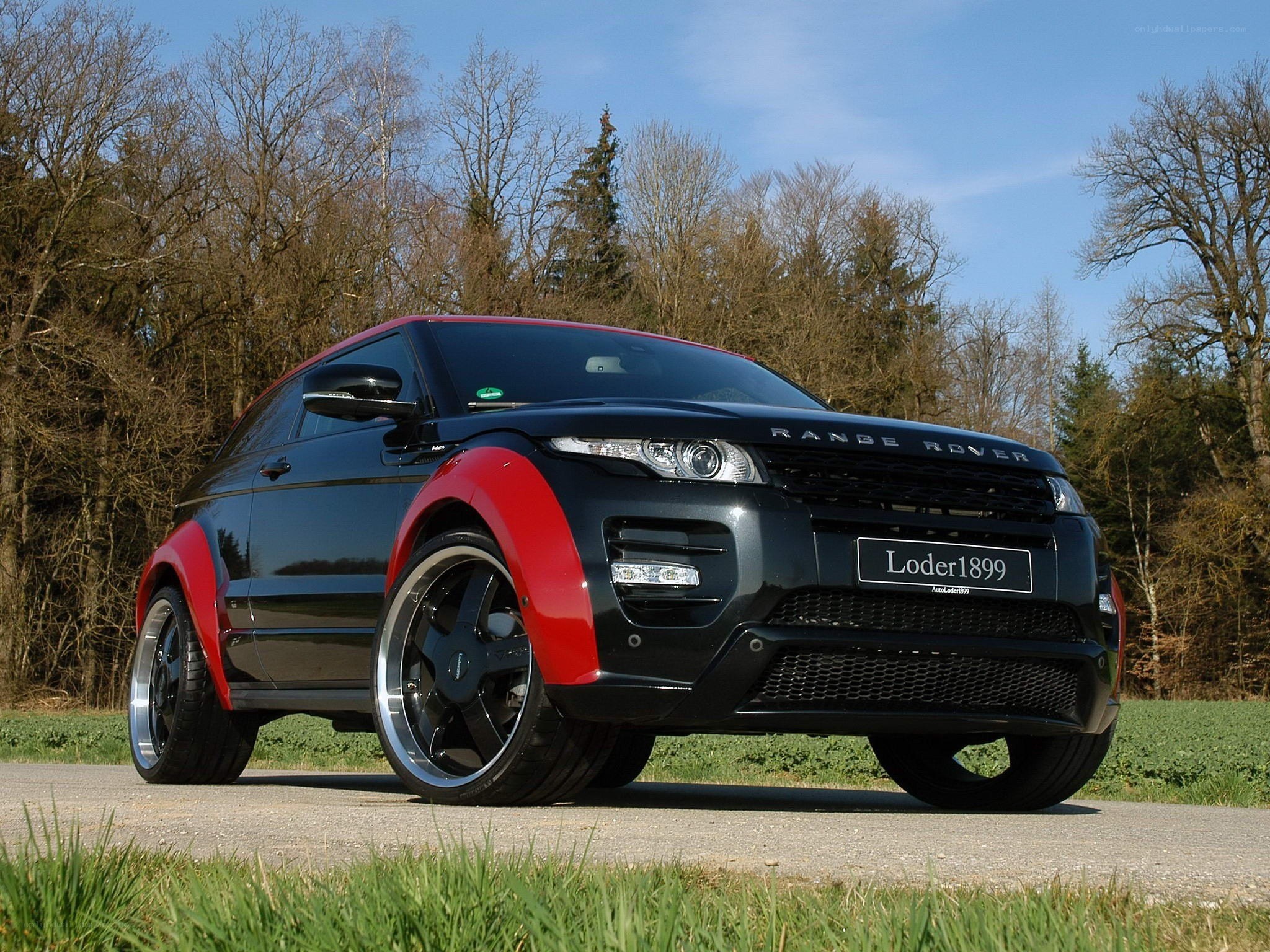 Black and red Range Rover