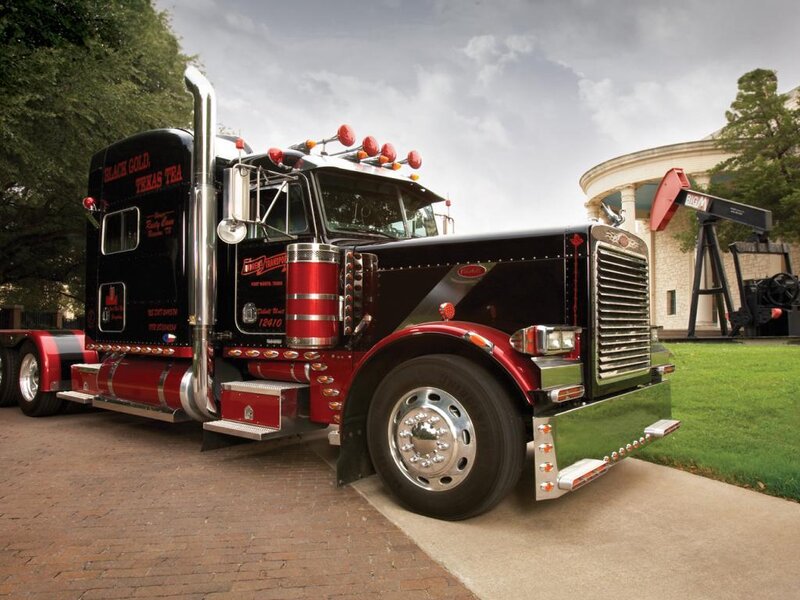 Black and red semi-truck