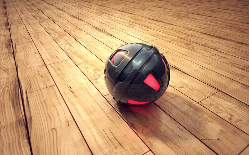 Black and Red Sphere — Brown
