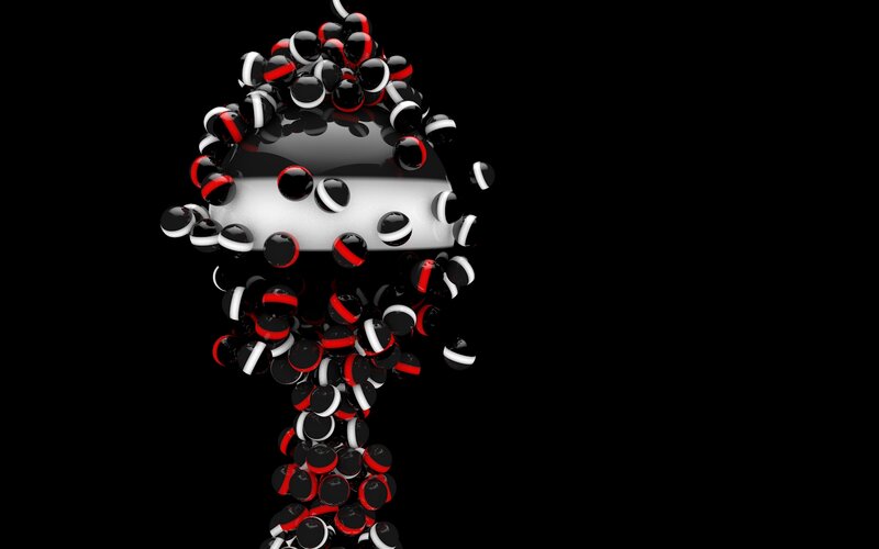 Black and Red Spheres