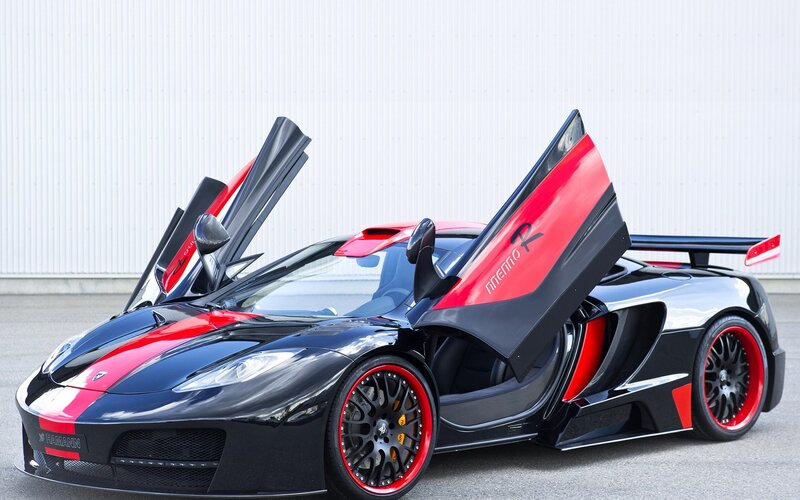 Black and red sports car