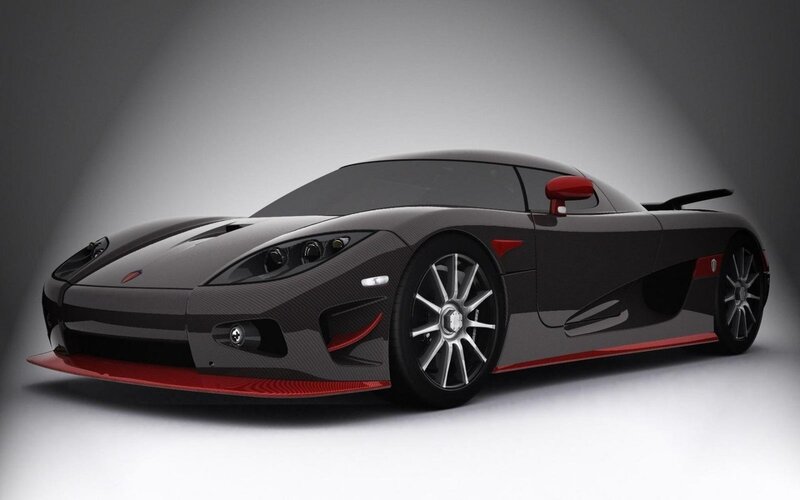 Black and Red Sports Car — Dramatic, 3d Render, Carbon Fiber Body