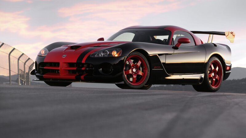 Black and Red Sports Car — Dramatic, Sunset, Photograph, Race Track