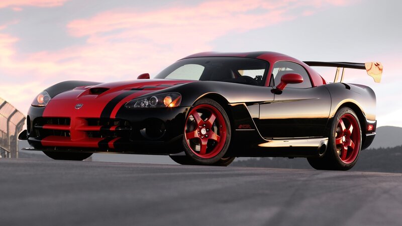 Black and Red Sports Car — Dramatic, Sunset, Photograph