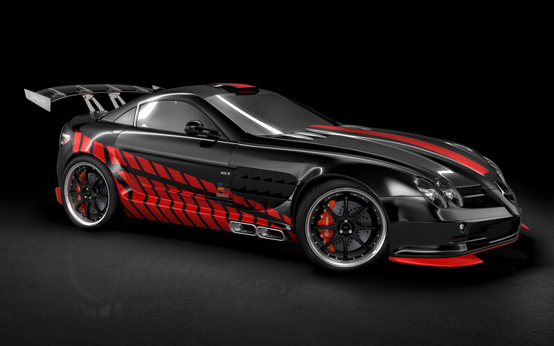 Black and Red Sports Car — Dramatic