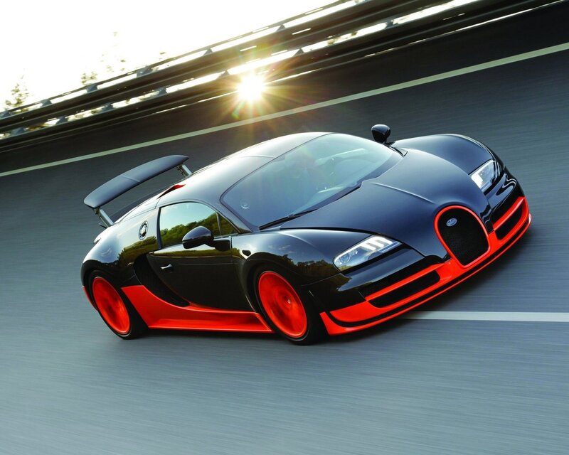 Black and Red Sports Car — Dynamic, Sunset, Photograph