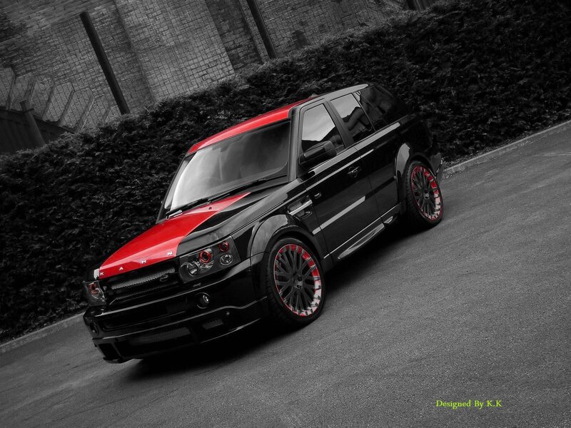 black and red suv