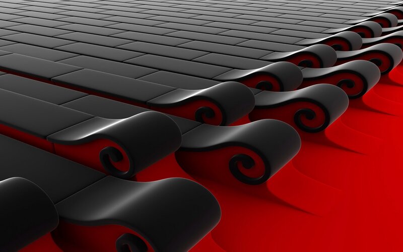 Black and Red Tiles — Abstract