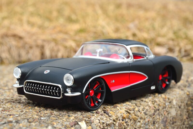 Black and Red Toy Car — Calm