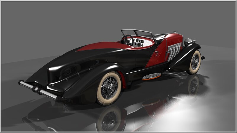 Black and Red Vintage Car — Neutral