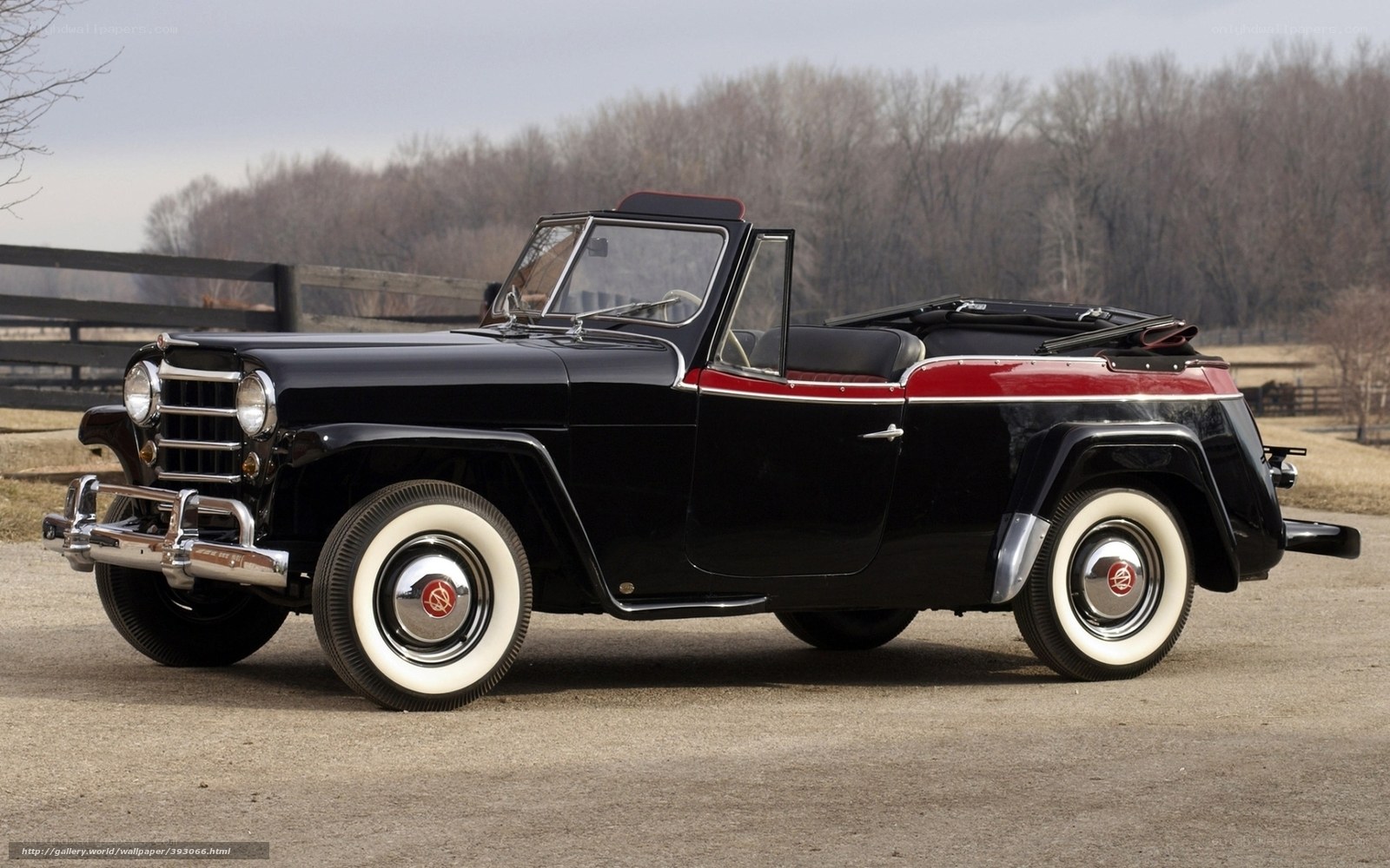 Black and red vintage convertible