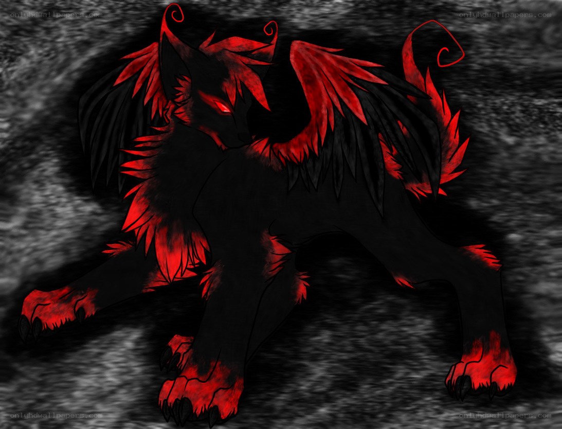 black and red winged creature