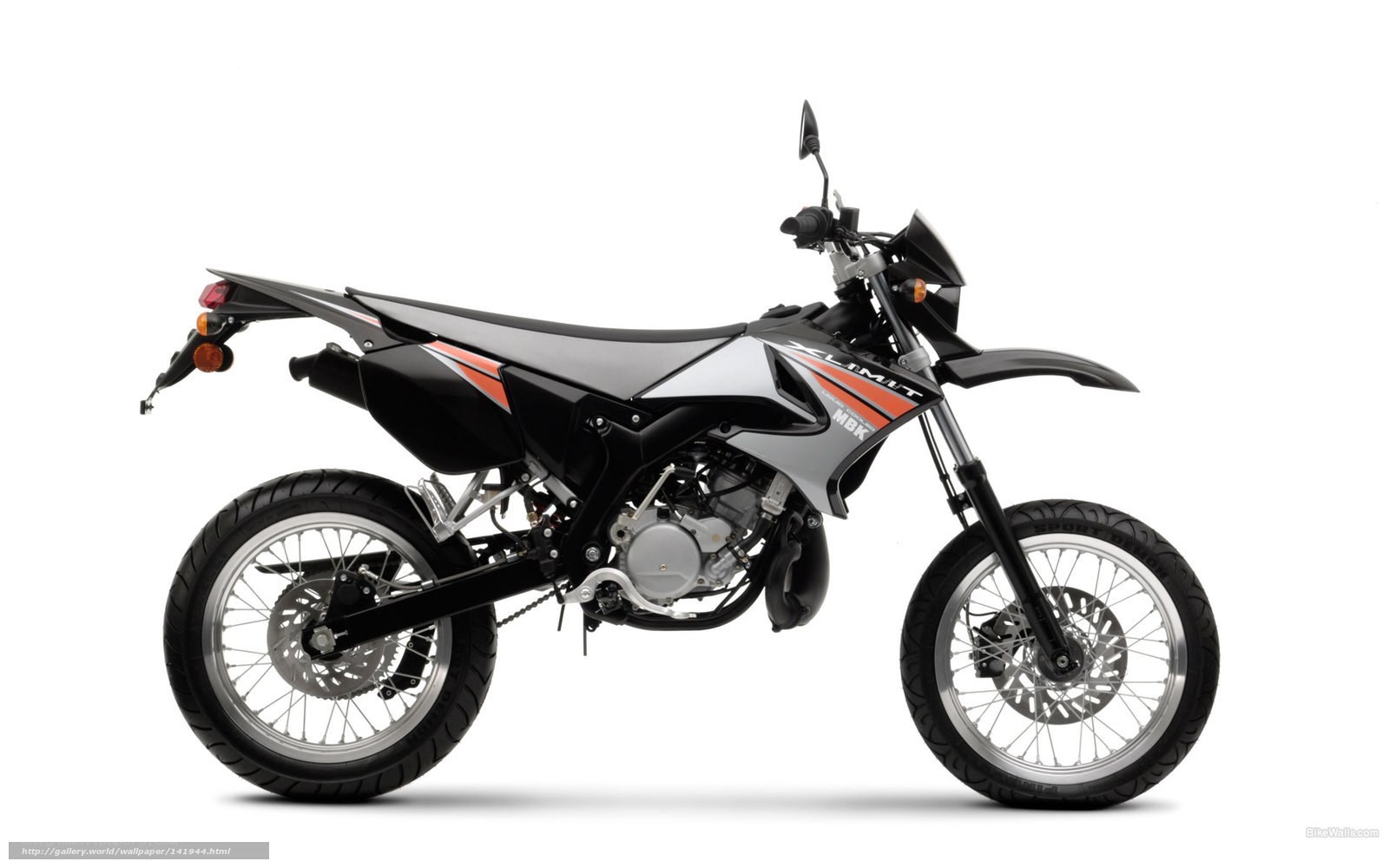 black and silver dirt bike