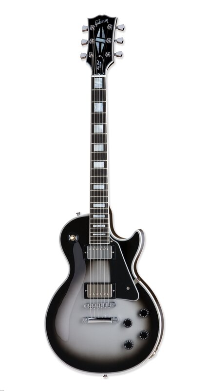 black and silver electric guitar