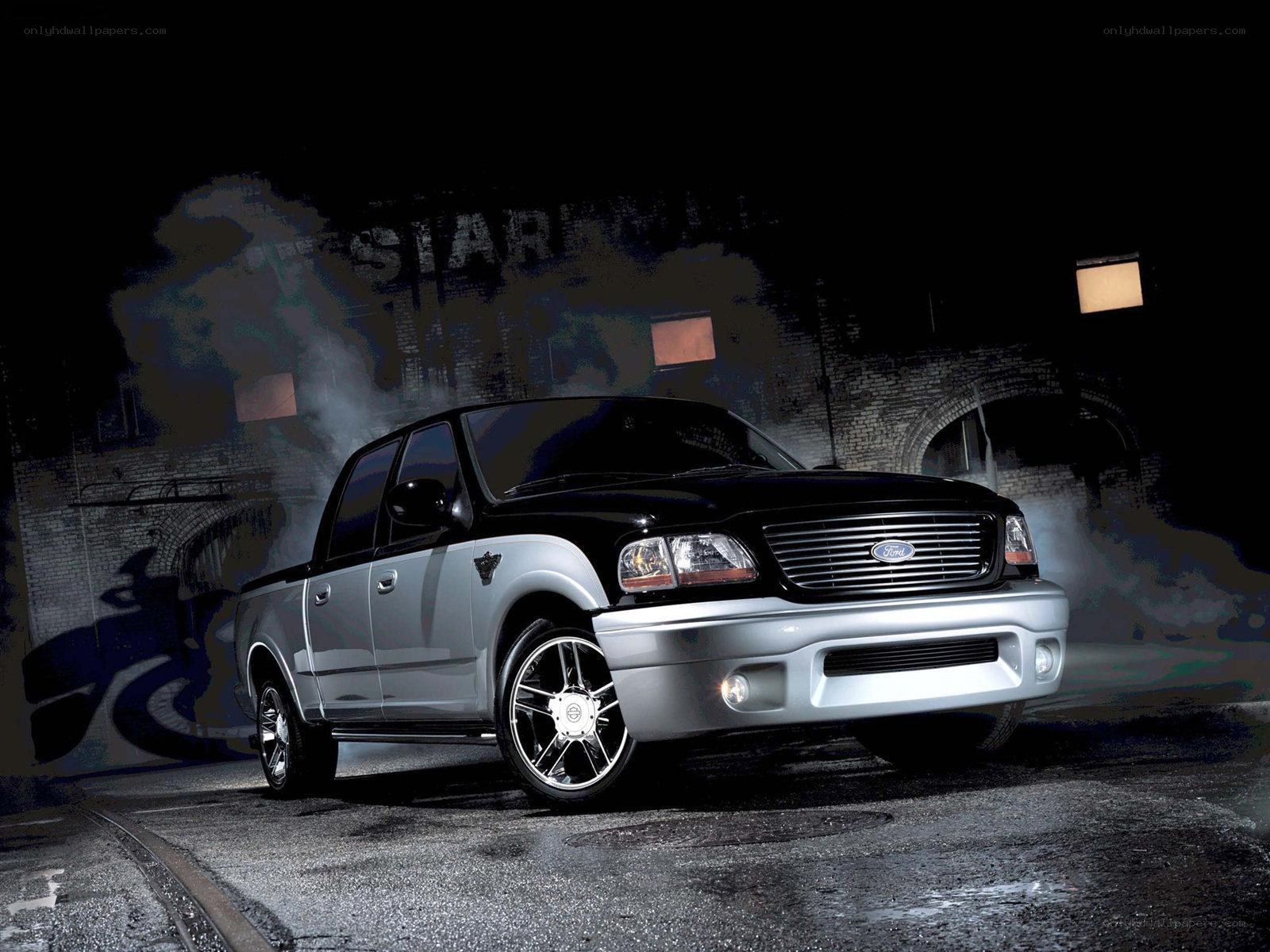Black and silver Ford pickup truck