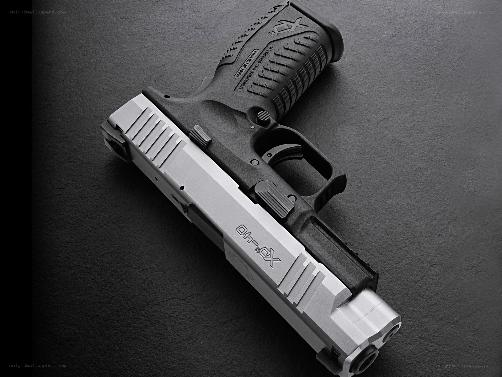 Black and silver handgun