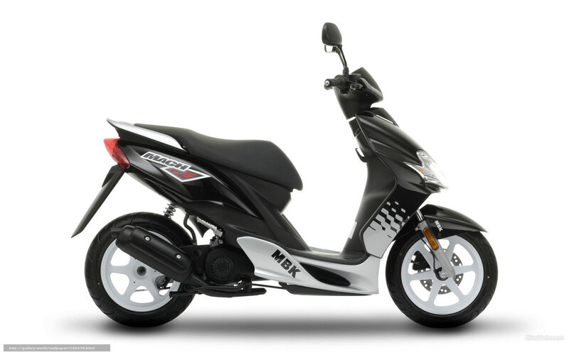 Black and silver MBK Mach 3 scooter