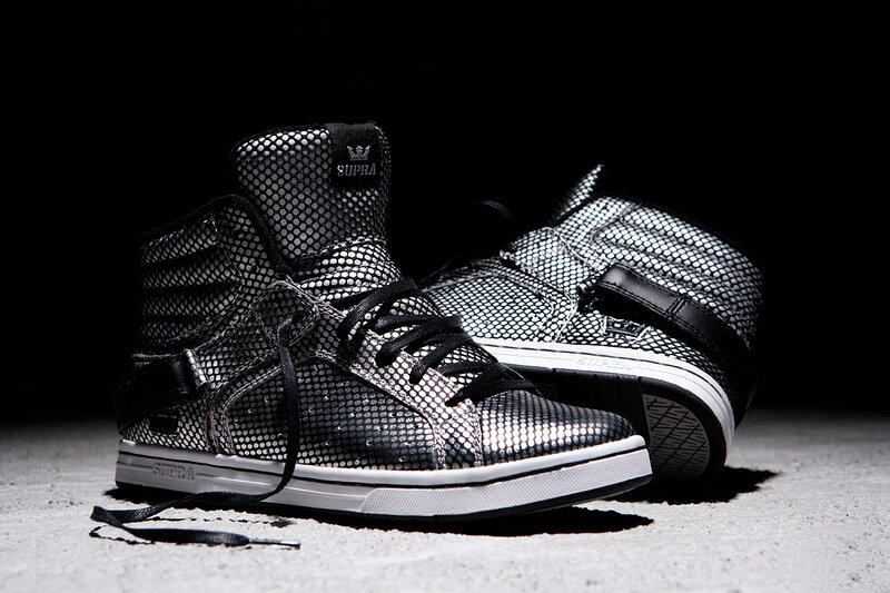 black and silver mesh sneakers