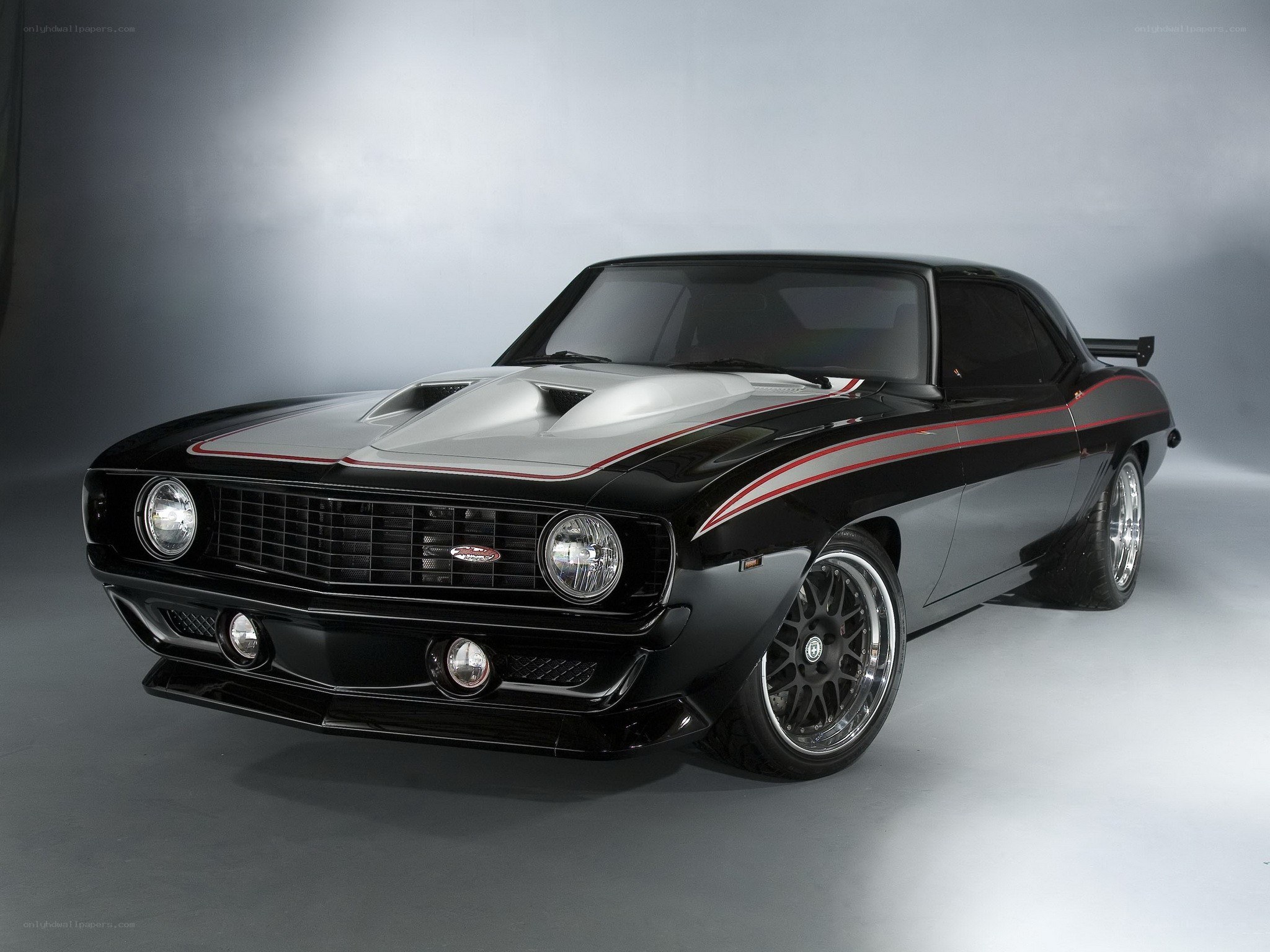 Black and silver muscle car