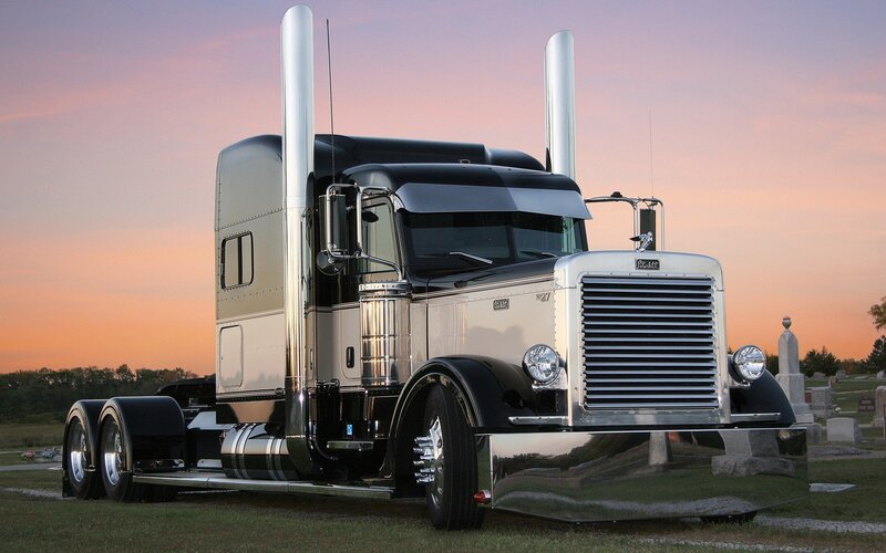 Black and Silver Semi-truck