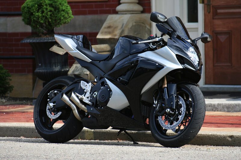 black and silver sport motorcycle