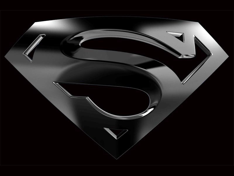 black and silver superman logo