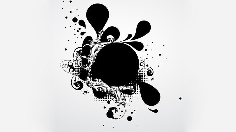 Black and White Abstract Design — Dynamic, Splatters