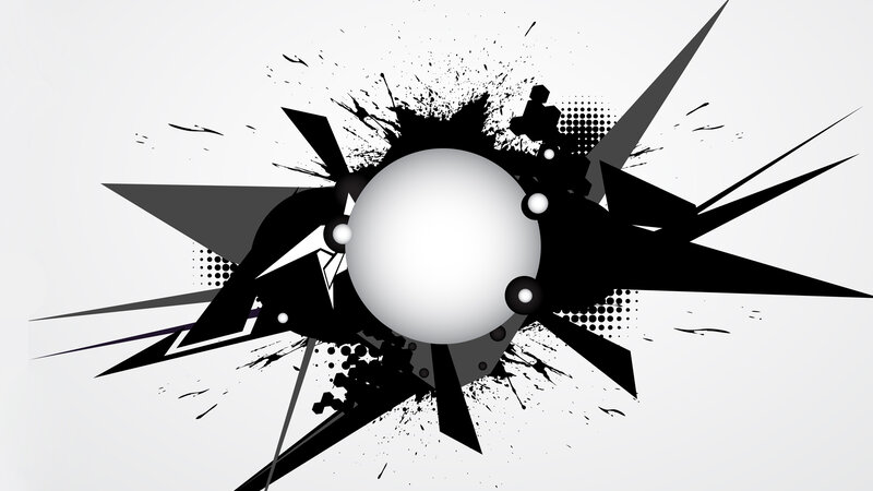 Black and White Abstract Design — Dynamic